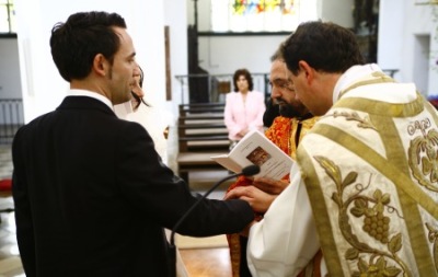 Brautpaar & Pater Joannis & Pater Daniel